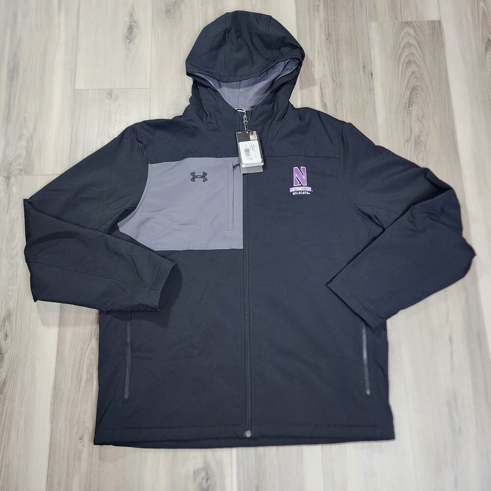 Under Armour Jacket Men's XL Black UA Gameday Collegiate Shell Northwestern New